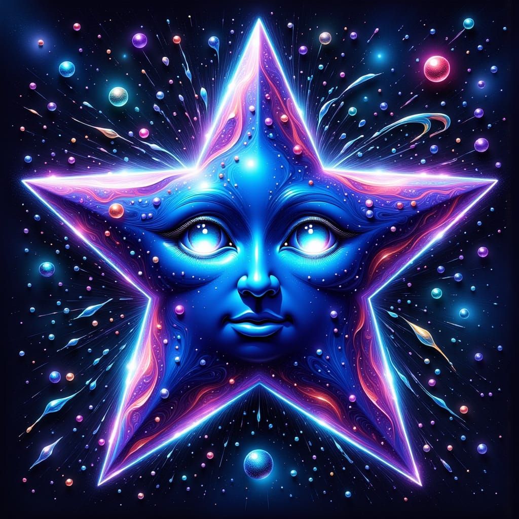 Cosmic Star with Psychedelic Dream Aesthetic