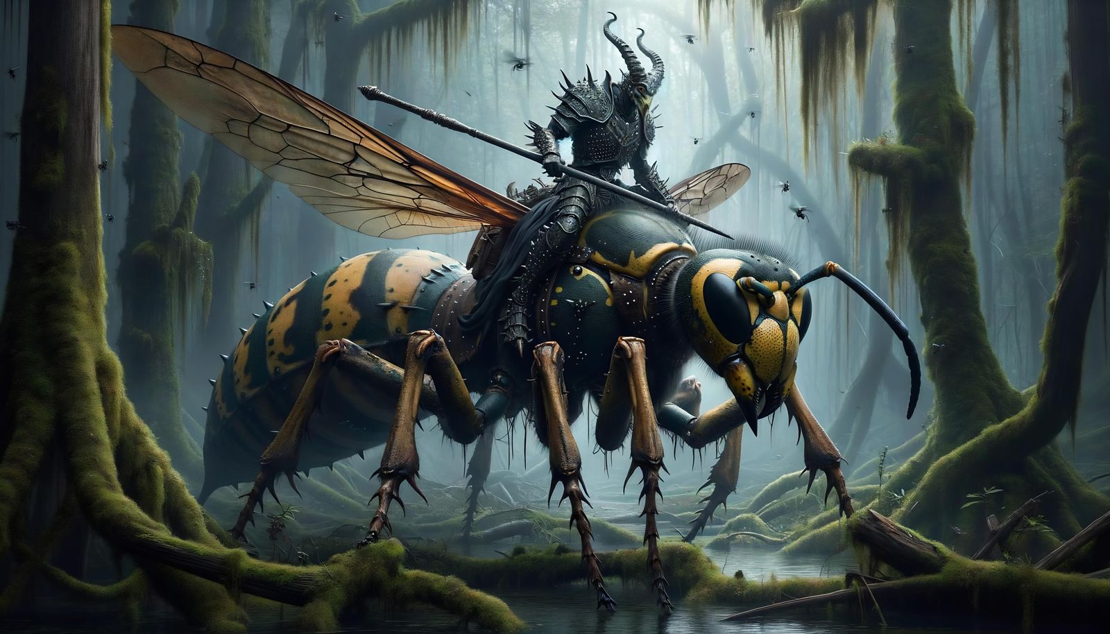 Dark Talon Wasp Rider in Misty Swamp