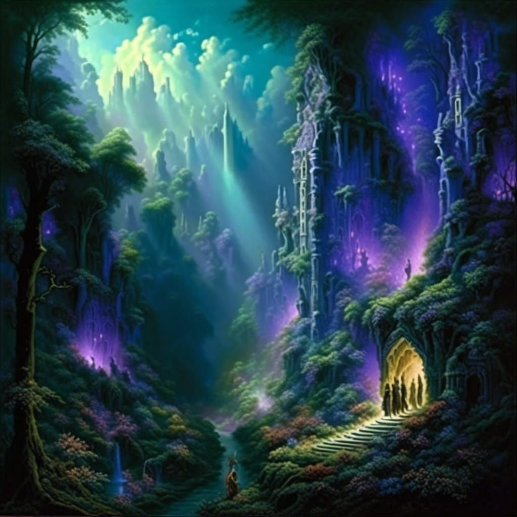 Whispers of Faery: Glowing Realm with Winged Fairies and Lum...