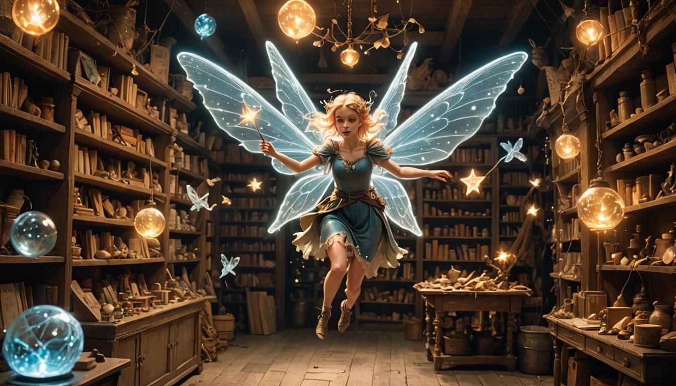 Fairy in Magic Shop Scattering Dust