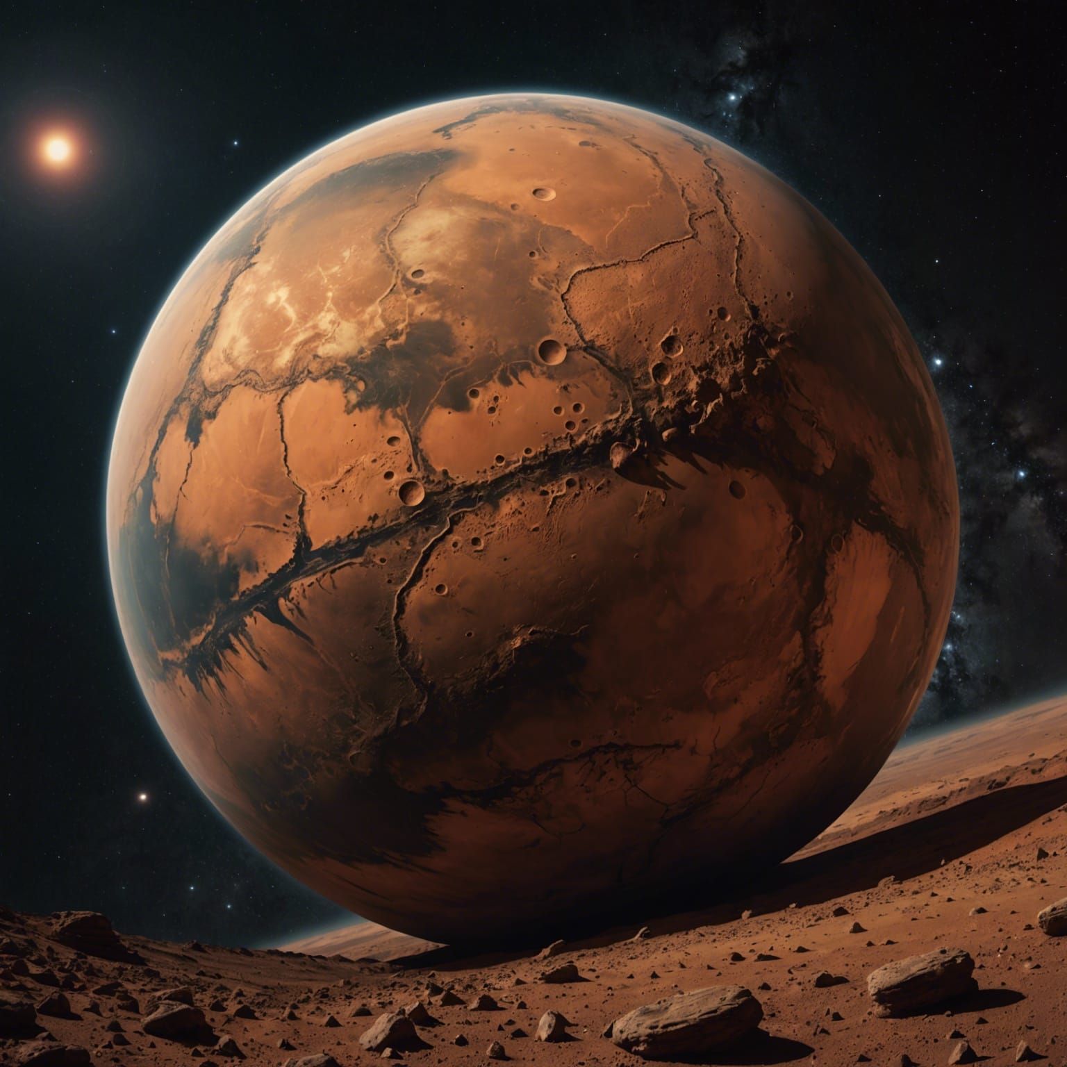 Hyperrealistic Mars in Taurus with Intricate Details