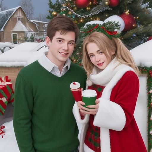 Classic Christmas Holiday Celebration Scene