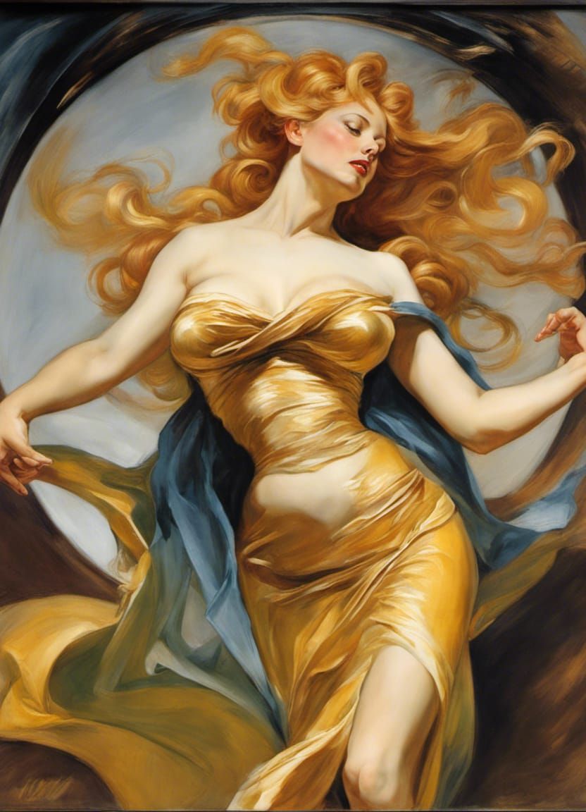 Goddess of Death Portrait in Chiaroscuro Style