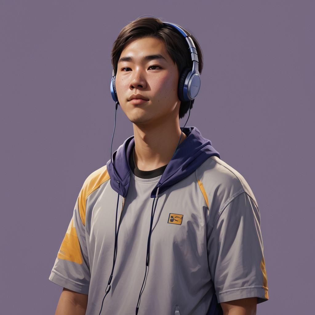 Hyperrealistic Portrait of Asian-American Teen in Fantasy Ar...