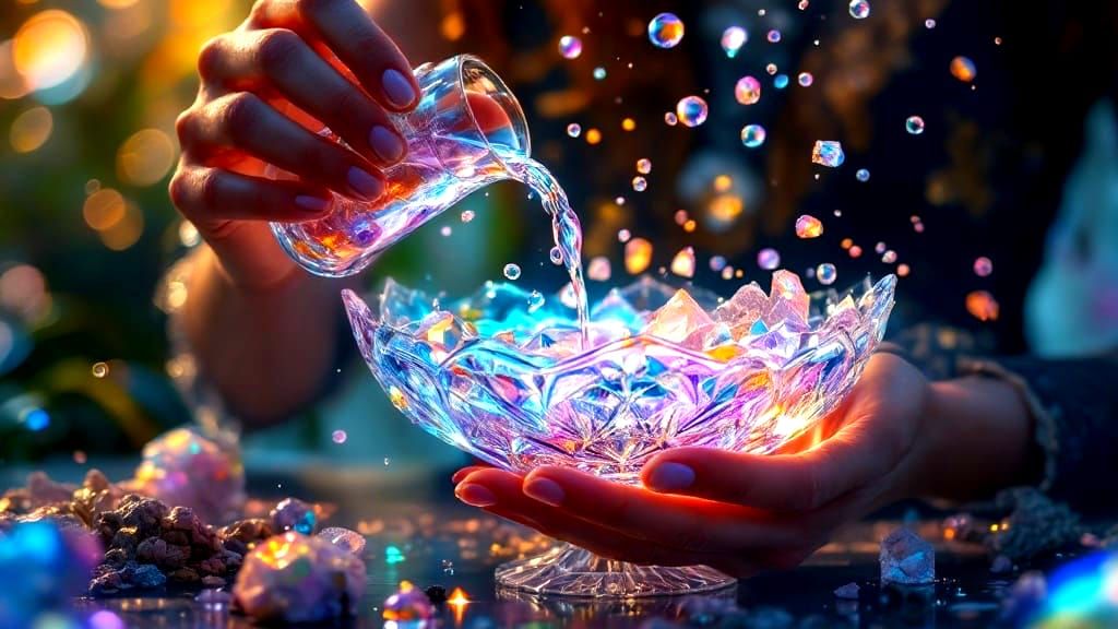 Surreal Liquid Art Forms in Crystal Liquid Soup