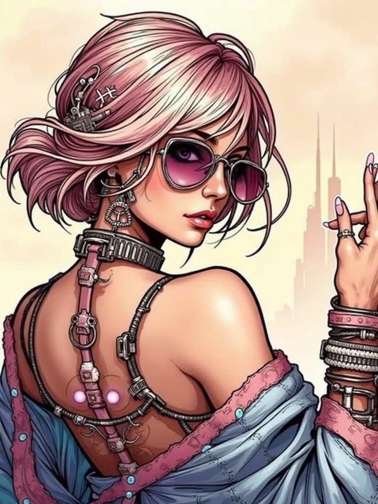 Cyberpunk Cityscape in Vibrant Futurism