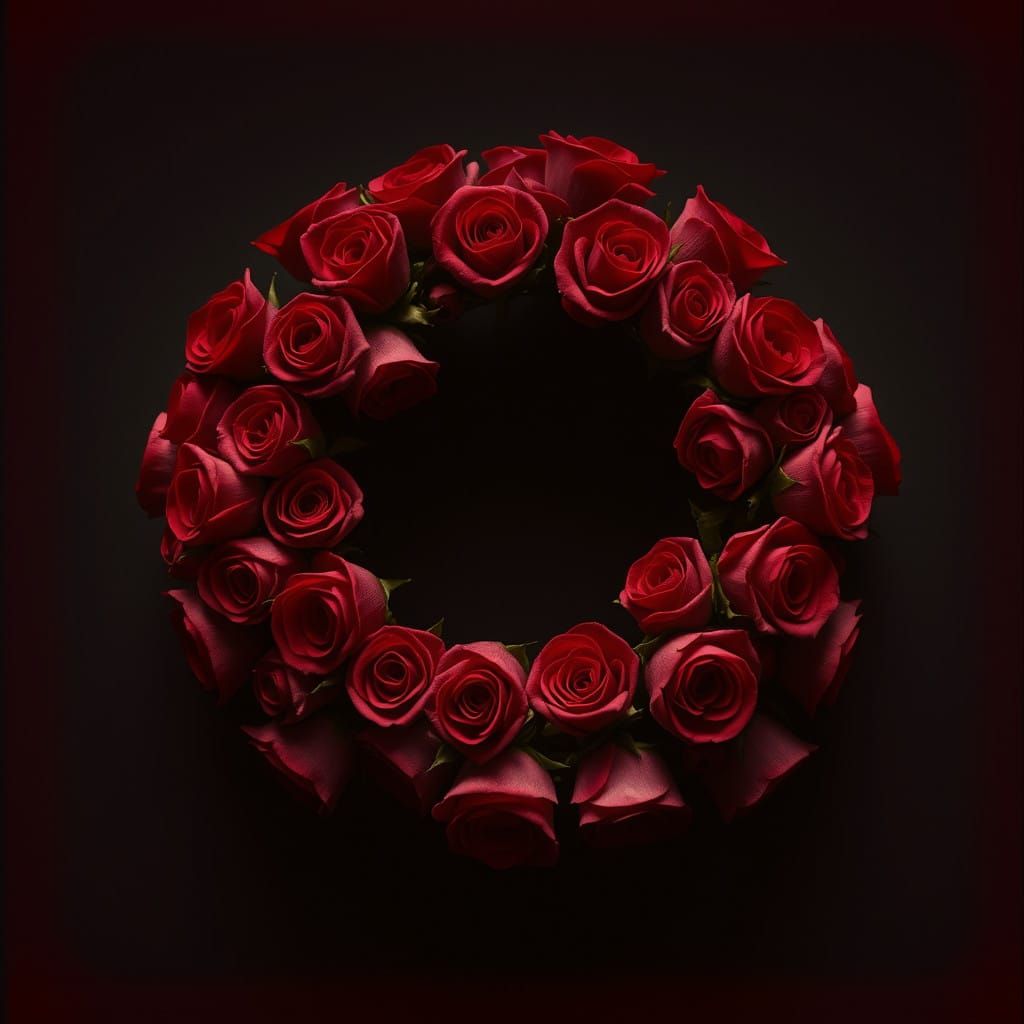 Romantic Rose Wreath in Cinematic Style