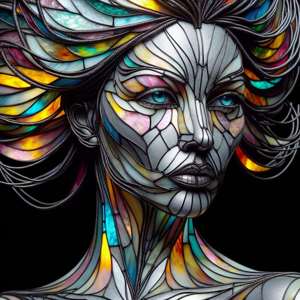 Stained glass portrait