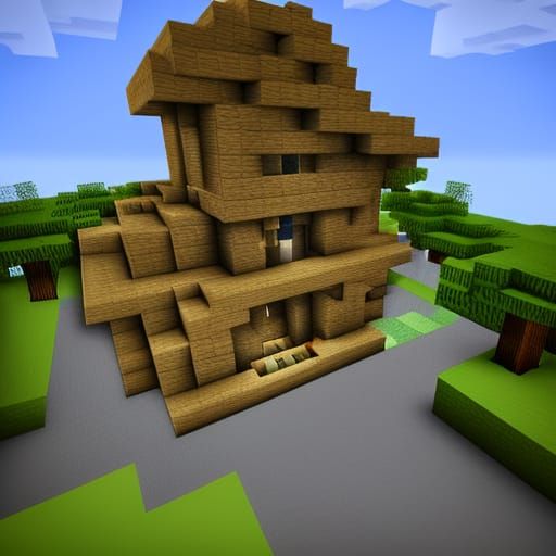 Minecraft Scene with 3D Shading Effects