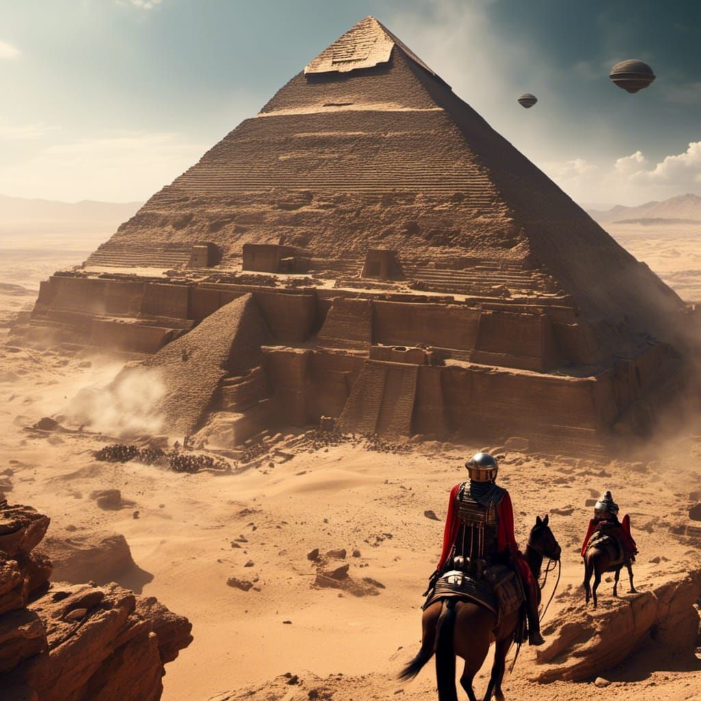 Cyberpunk Egyptian Pyramids with Eye of God