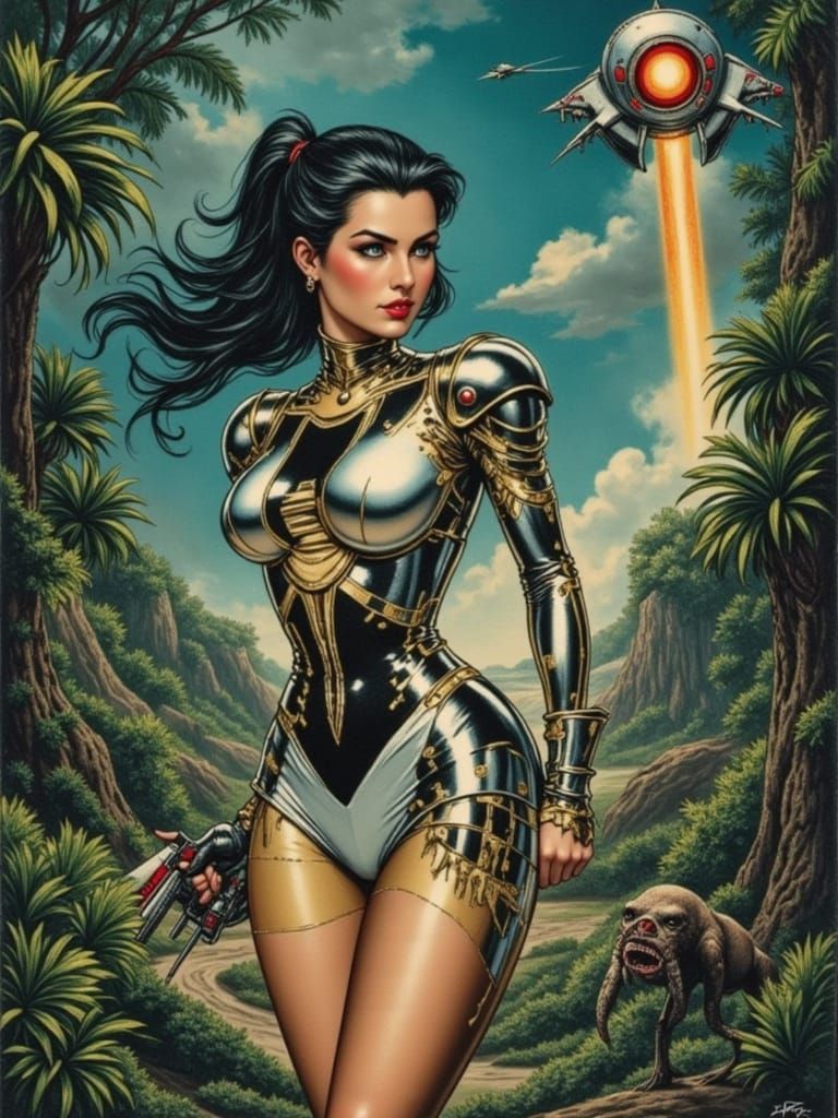 Retro Space Heroine on Jungle Planet