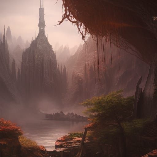 Realistic Woman in Detailed Matte Painting