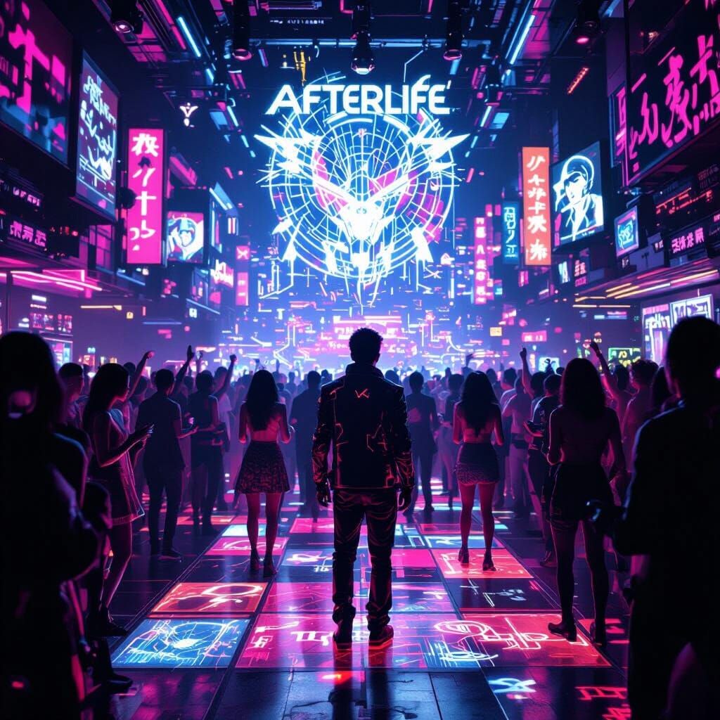 Cyberpunk Nightclub Scene in Neo-Tokyo
