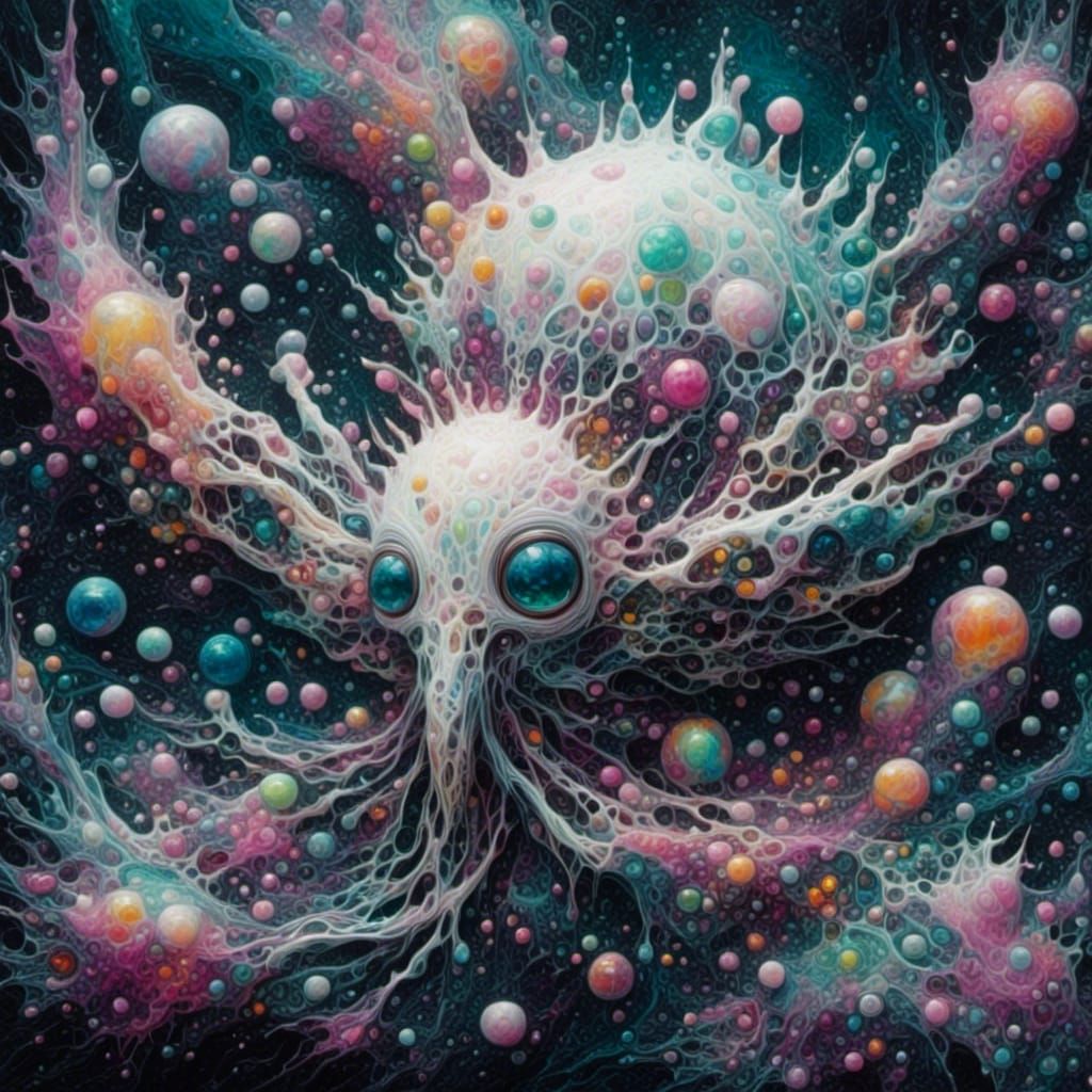 Ethereal Crystalline Metamorphosis Cubism grasshopper