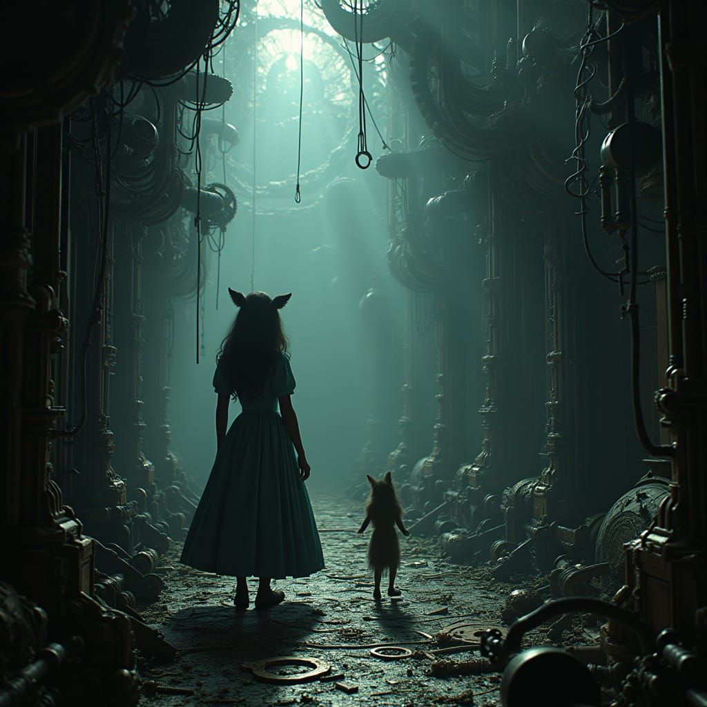 Dark Cosmos Labyrinth in Cyberpunk Style