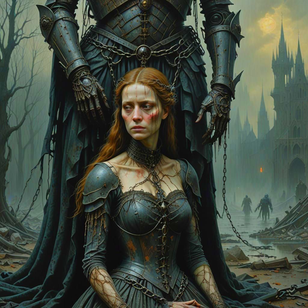 Surreal Dark Fantasy Depicts Captive in Chains