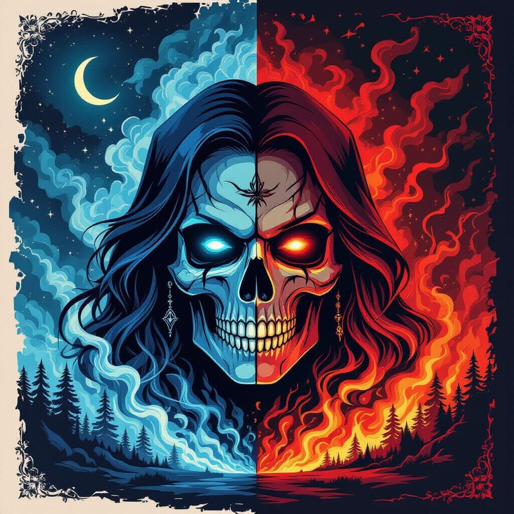 Witches vs Zombies with Pixel Lines in Anime Style