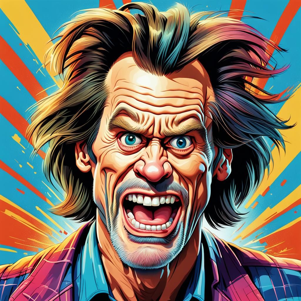 Jim Carrey Caricature in Comic Book Style