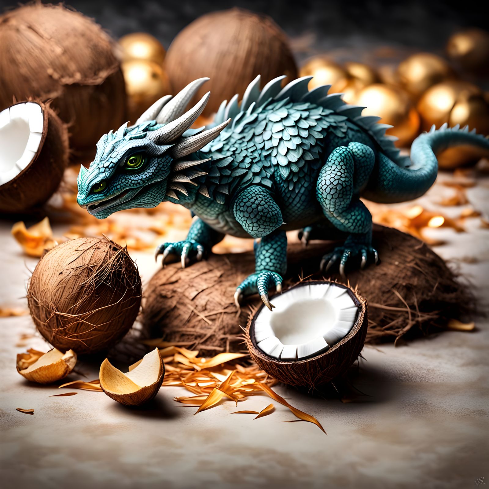 Textural Fusion of Tiny Dragon and Coconut