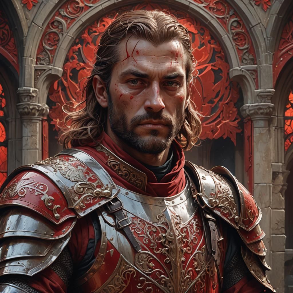 Teutonic Knight Portrait in Hyperrealistic Style