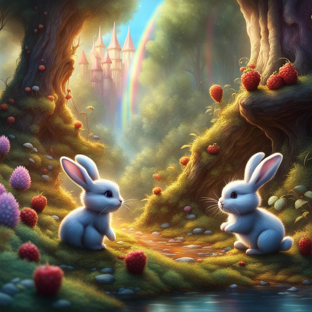 Magical Woodland With Talking Animals: Fantasy Concept Art