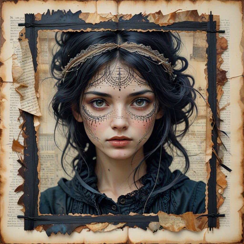 Intricately Detailed Watercolor Art in Vintage Spooky Aesthe...