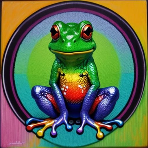 Vibrant Amphibian in a Rainbow Hues Palette
