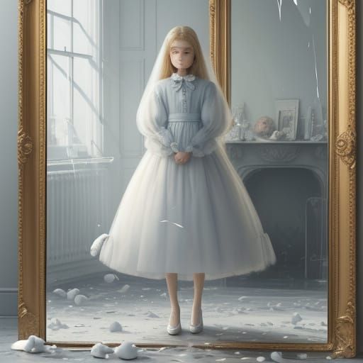 Surreal Ethereal Portrait of a Ghostly Girl Holding a Teddy ...