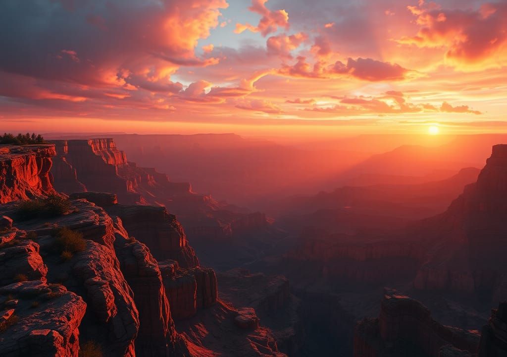 Grand Canyon Sunset: Fantasy Concept Art in 8k