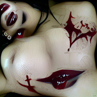Vampire Goddess in Blood: Dark Fantasy Art