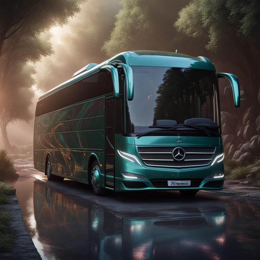 Mercedes Travego in Detailed Matte Painting