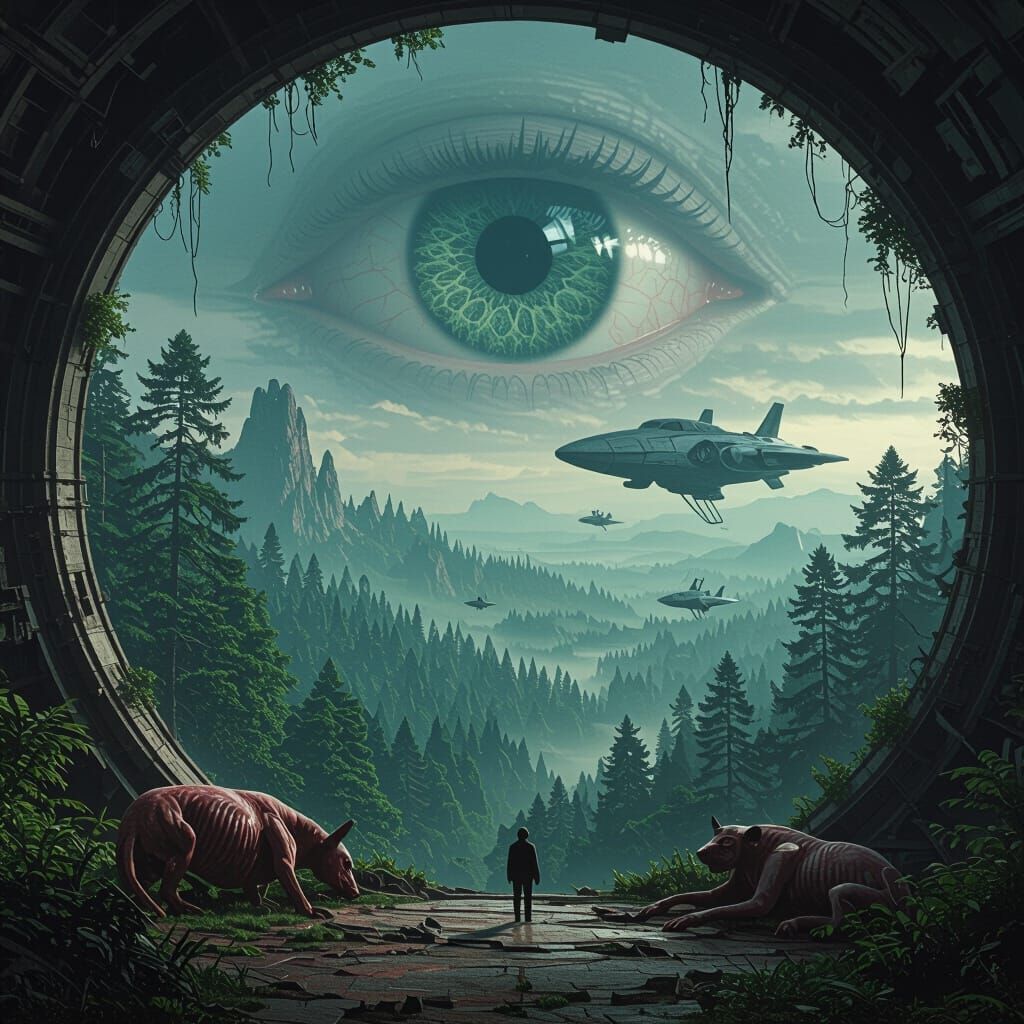 Surreal Giant's Eye: Forests Inside, Nightmare Outside