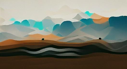Minimalist Landscape Depicting Serene Natural Scene