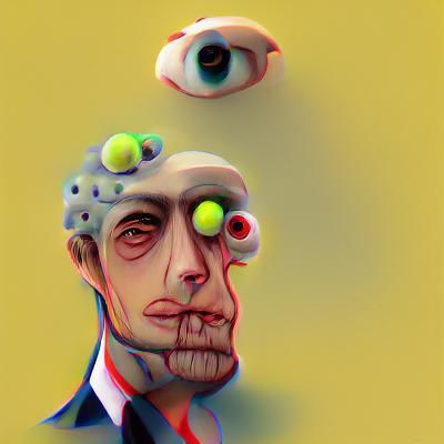 Humanoid Brain-Eyeball Creature