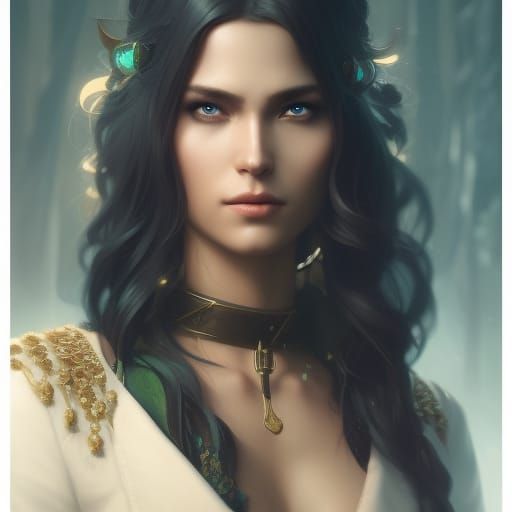 Victorian Assassin with Emerald Eyes: Hyperdetailed Fantasy ...