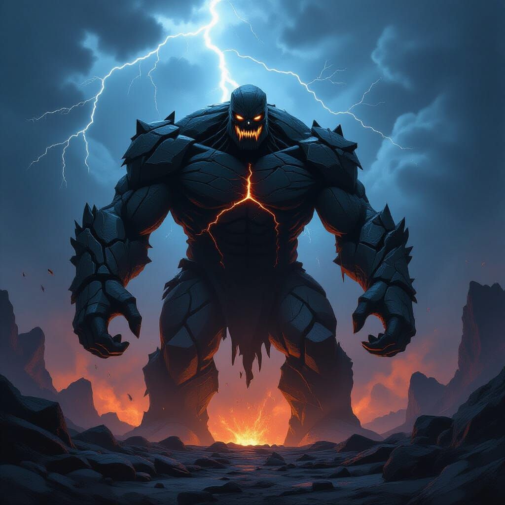Monstrous Obsidian Golem of Raw Power