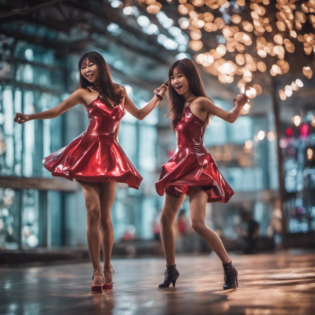 Asian Women Dancing in Latex: Professional Photography