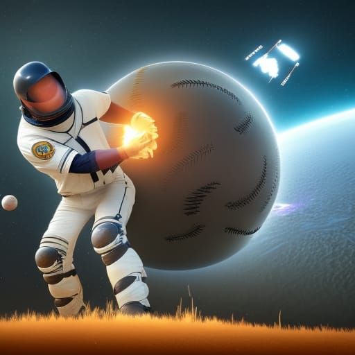 Astronauts Play Baseball in Space in 3D