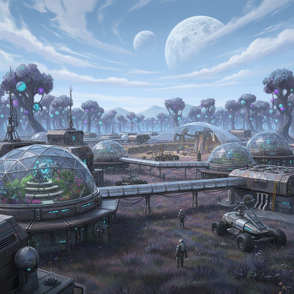 Alien Research Colony with Advanced Technology