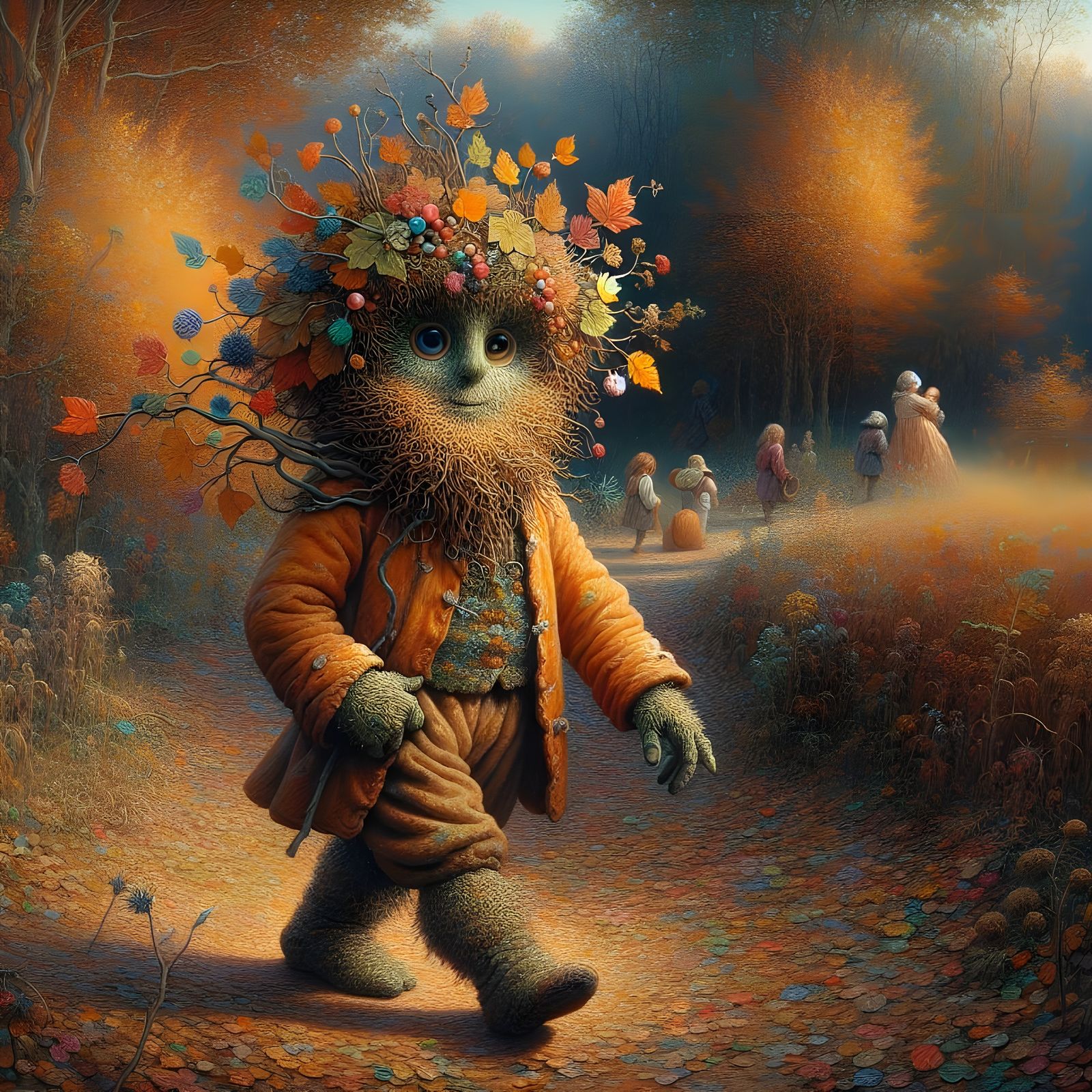 "an oil painting in an impressionistic style, impasto technique, thick brushstrokes, texture and depth, Caravaggesque+Se...