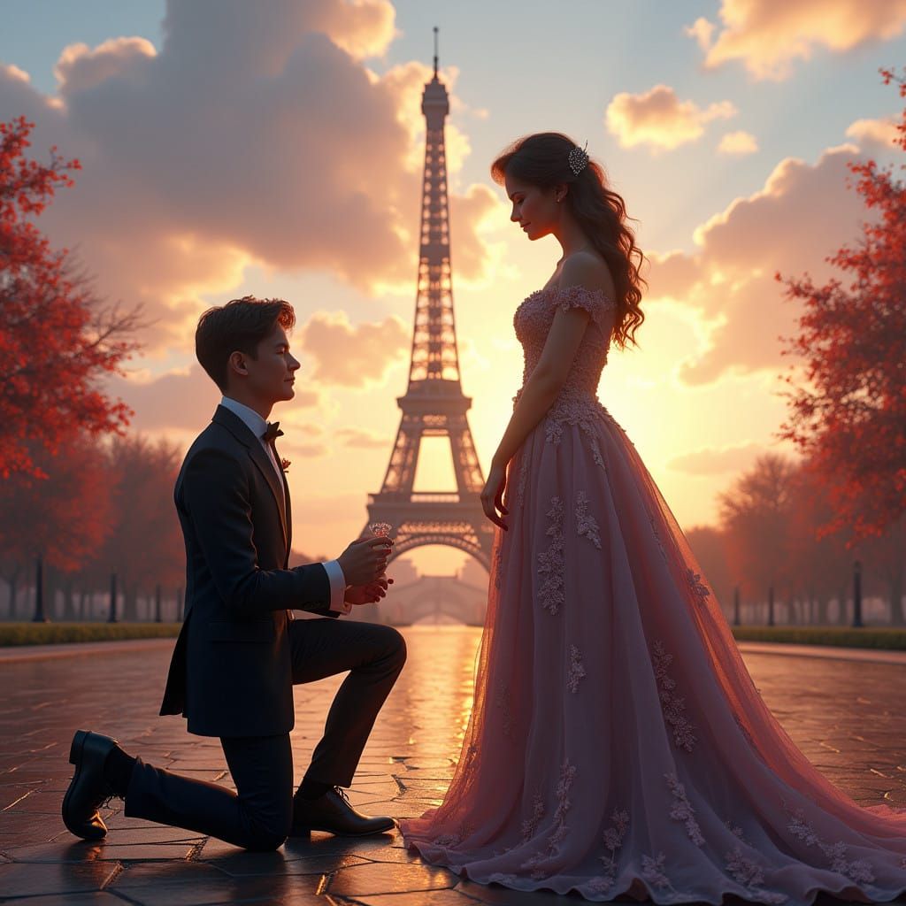 Elegant Proposal in Parisian Splendor