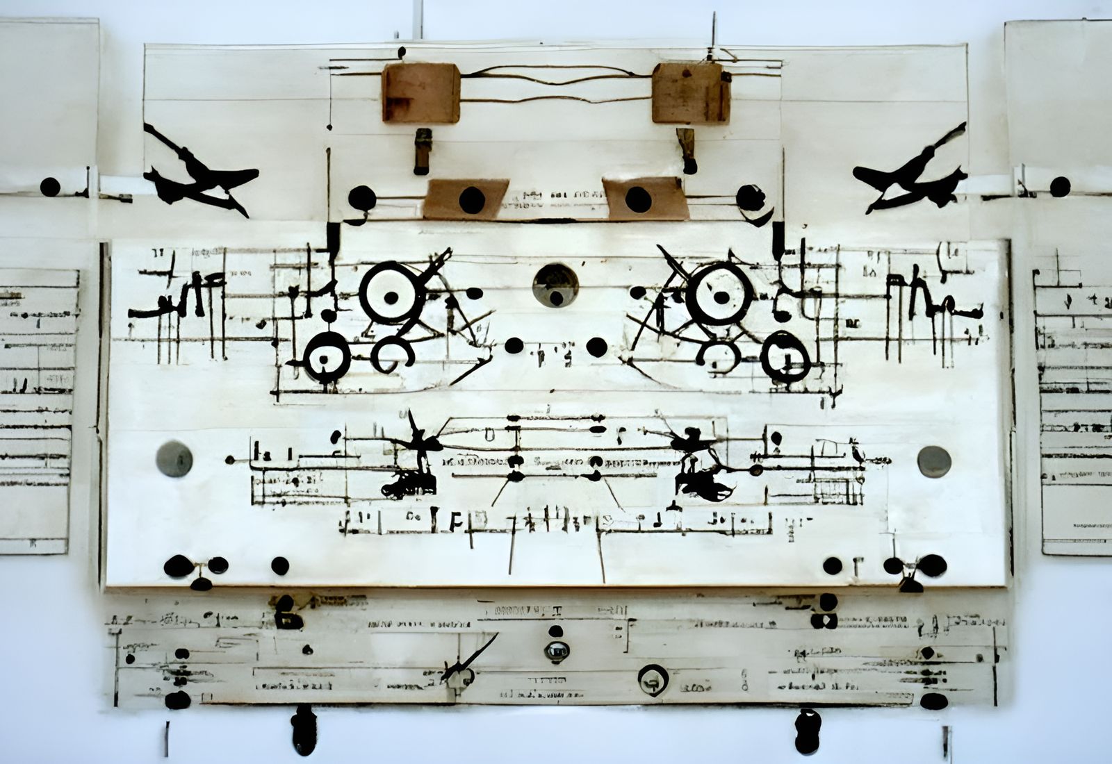 Steampunk Music Machine with Flying Planes Diagram
