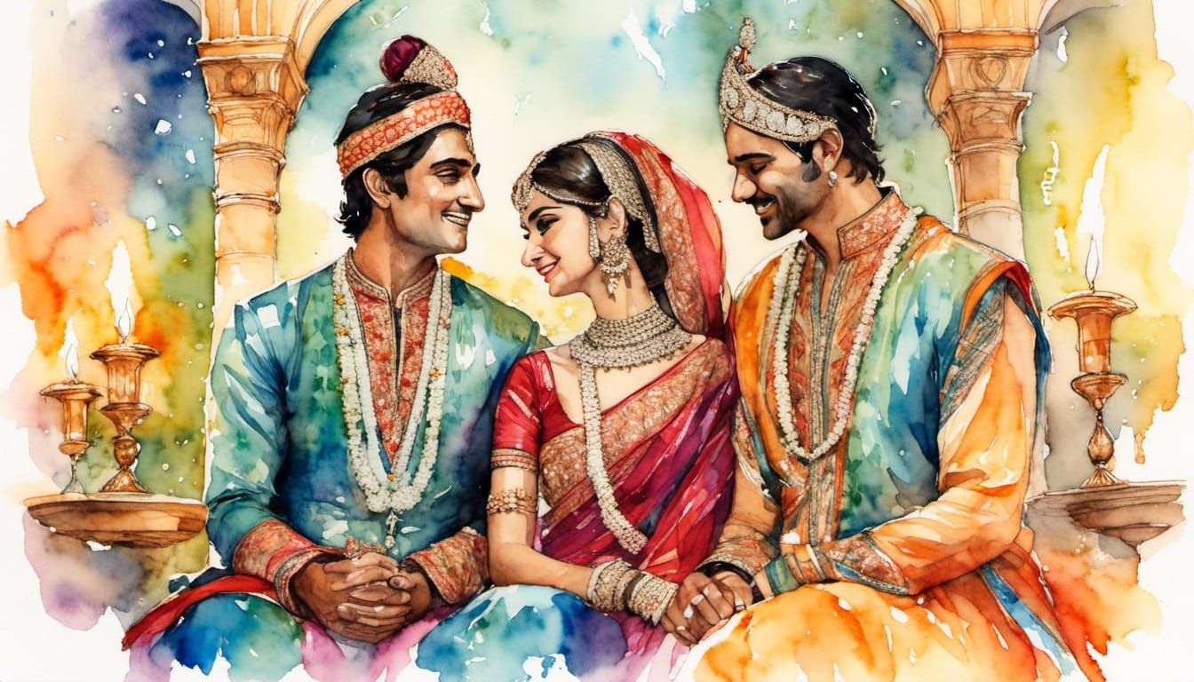 Diwali Celebration with Lights and Rangoli Designs