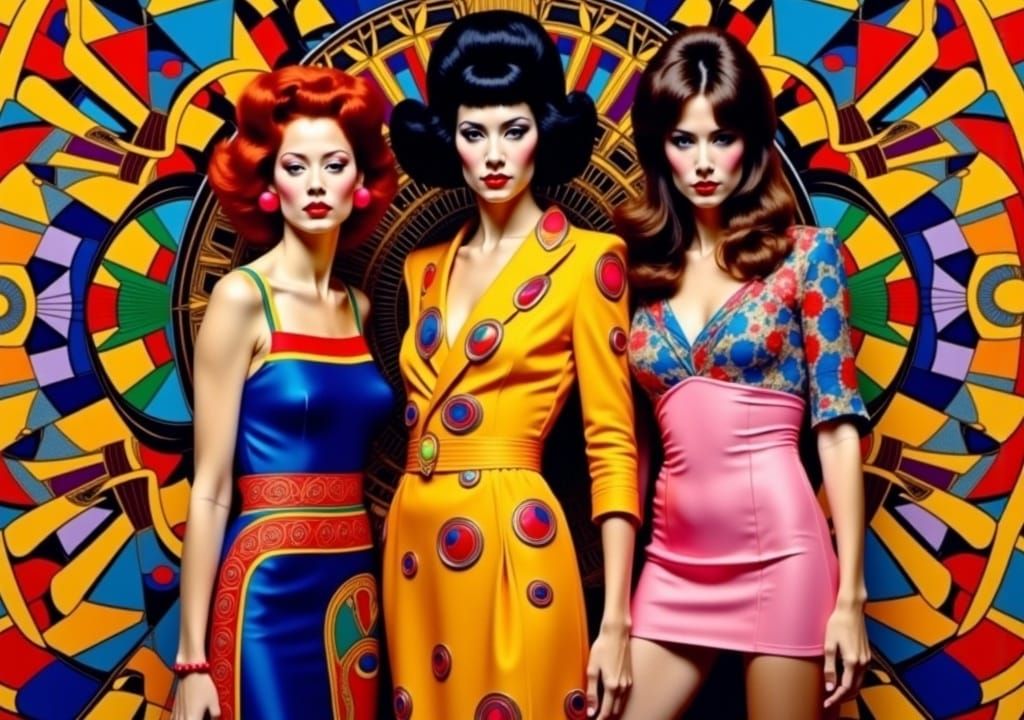 1960s Fashion: Mod Models in Psychedelic Autochrome