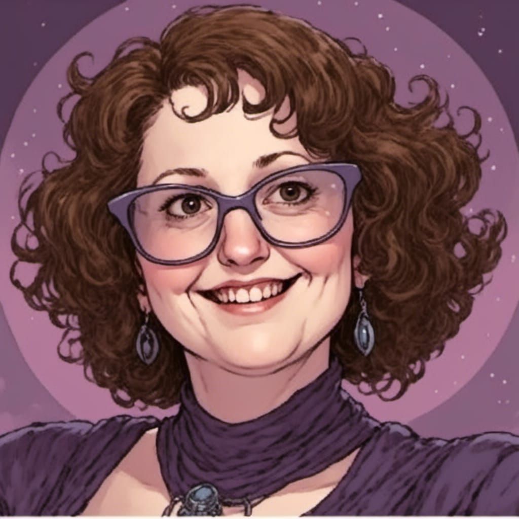 Moon Portrait in Comic Book Art Style