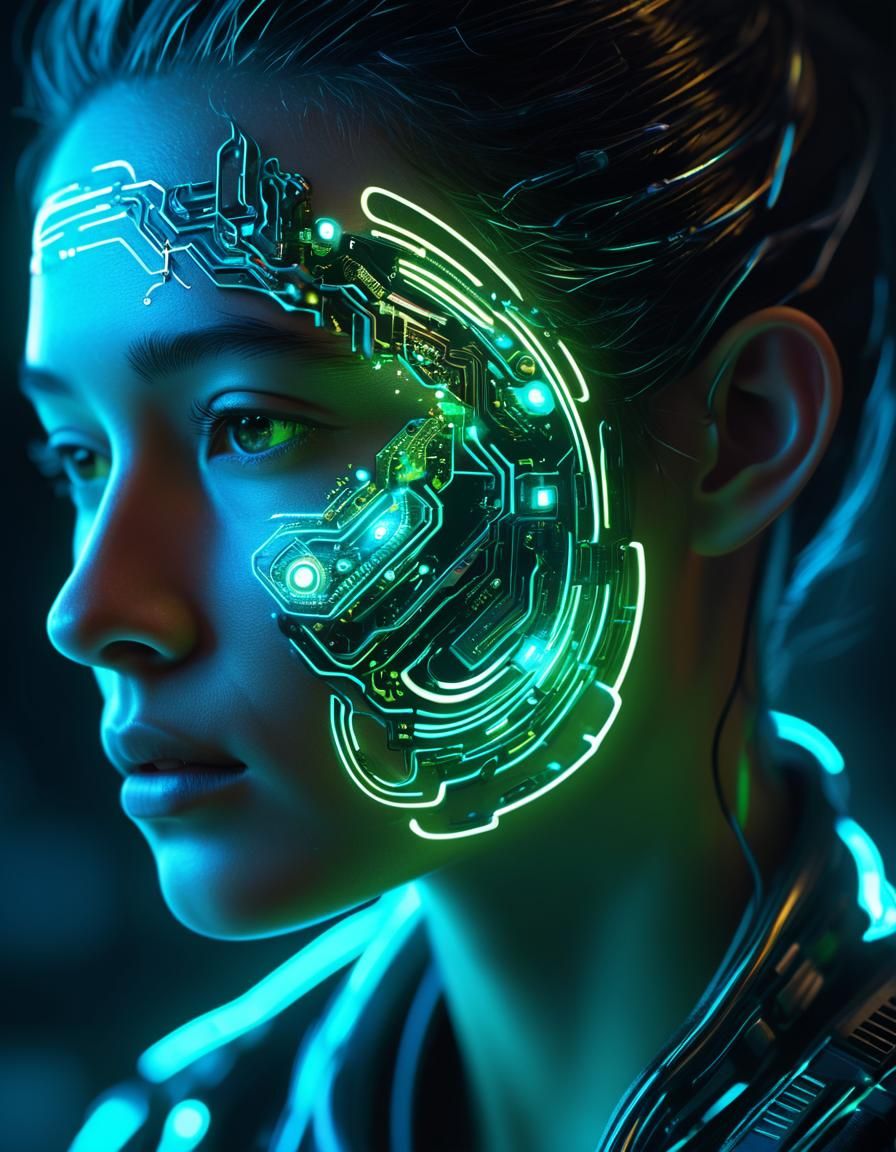 Cyberpunk Wearable Art: Glowing Jewelry Concept