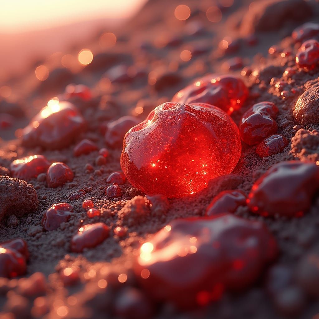 Crystalized Futuristic Red Rock Formations