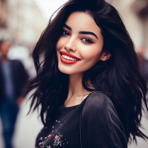 Happy Tunisian Woman Walking, Splash Art