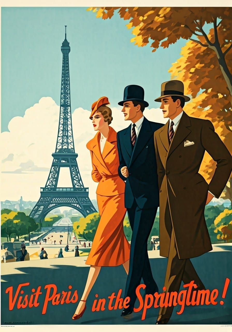 Visit Paris: A Vintage 1930s Travel Poster