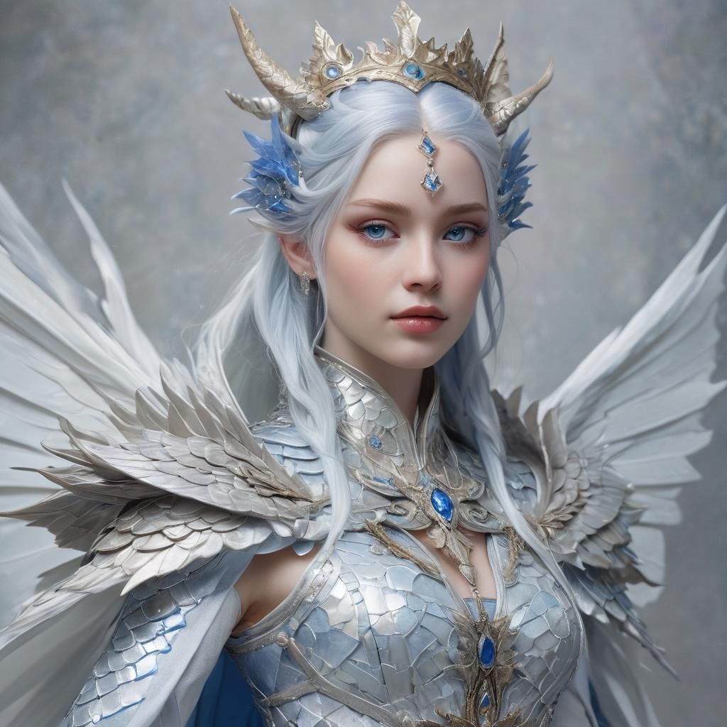 Dragon Queen Fantasy Portrait in Digital Painting Style